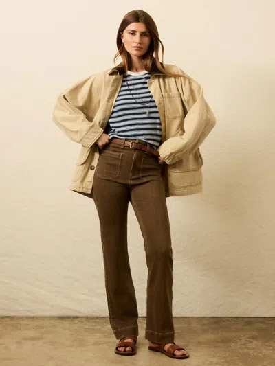Faherty Stretch Terry Patch Pocket Pants In Brown