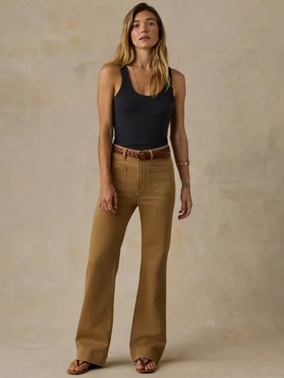 Faherty Stretch Terry Patch Pocket Pants In Elk Brown