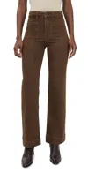 Faherty Stretch Terry Patch Pocket Pants Walnut In Brown