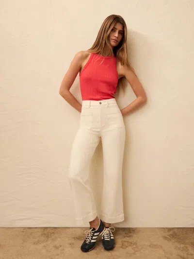 Faherty Stretch Terry Patch Pocket Pants In White