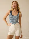 Faherty Stretch Terry Patch Pocket Short In Egret