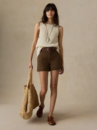 Faherty Stretch Terry Sailor Short In Brown