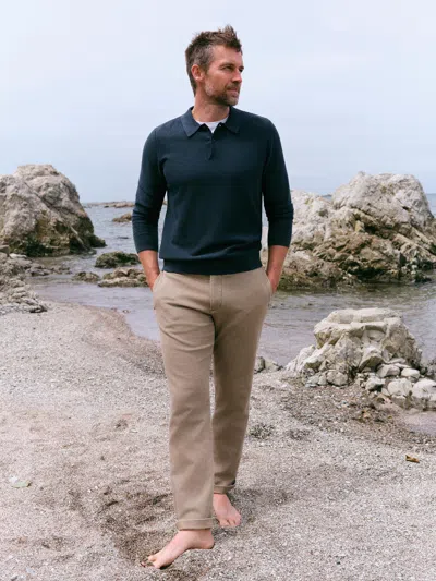 Faherty Stretch Terry Trouser Pants In Brown