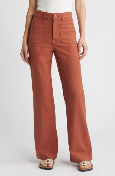 Faherty Stretch Terry Wide Leg Pants In Imperial Topaz