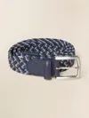 Faherty Stretch Woven Belt In Blue Multi