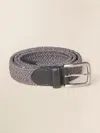 Faherty Stretch Woven Belt In Grey