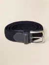 Faherty Stretch Woven Belt In Navy