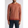 Faherty Stripe Crewneck Sweater In Red Sand Stripe
