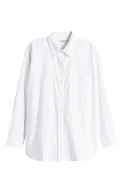 Faherty Stripe Organic Cotton Blend Oxford Button-up Shirt In White