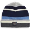 Faherty Stripe Workwear Merino Wool Beanie In Blue