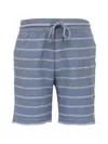 Faherty Striped Drawstring Shorts In Blue