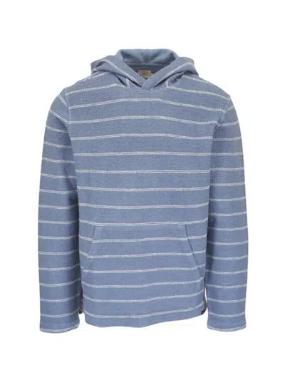 Faherty Striped Hooded Sweater In Brown