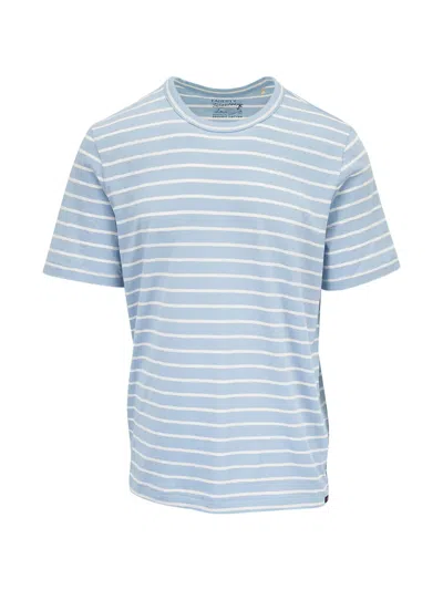 Faherty Striped Knit T-shirt In Blue