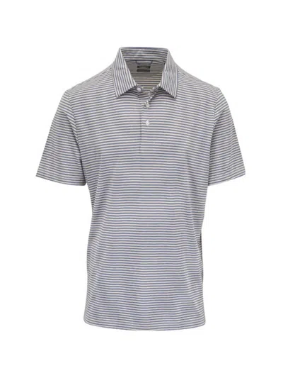 Faherty Striped Polo Shirt In Blue