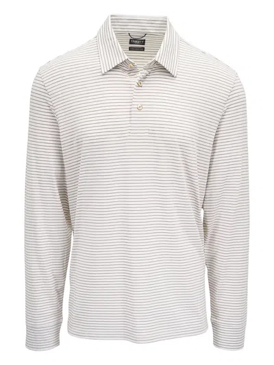 Faherty Striped Polo Shirt In Neutral