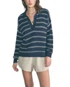 Faherty Striped Polo Sweater In Navy Mystic
