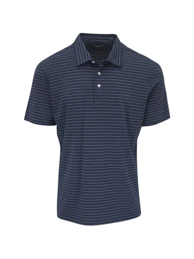 Faherty Ravine Striped Short-sleeve Polo Shirt In Blue