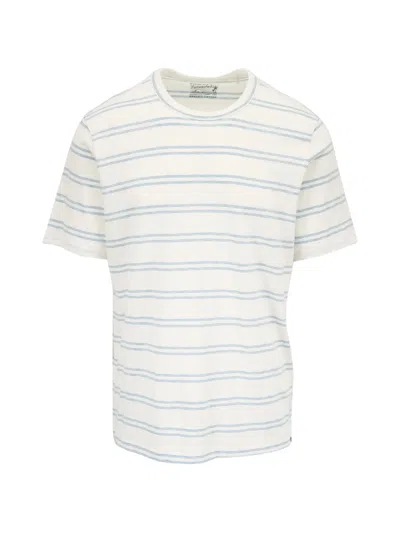 Faherty Striped Short-sleeve T-shirt In Neutral