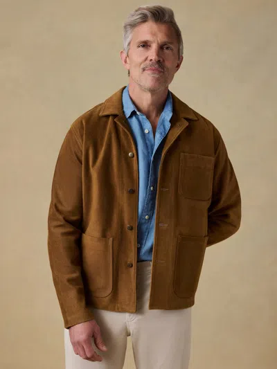 Faherty Suede Studio Jacket In Brown