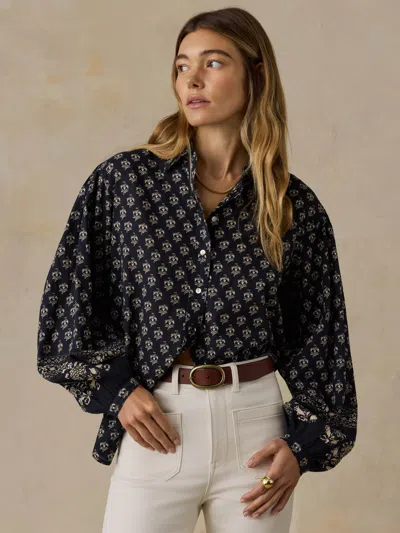 Faherty Suki Blouse In Eclipse Blossom