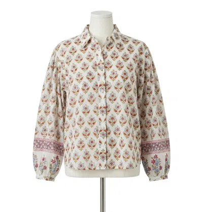 Faherty Suki Blouse In Antique Bouquet In Neutral