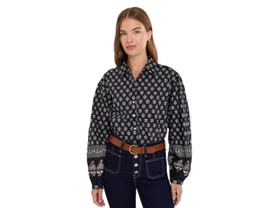 Faherty Suki Blouse Women's Clothing Eclipse Blossom: Sm, Cotton