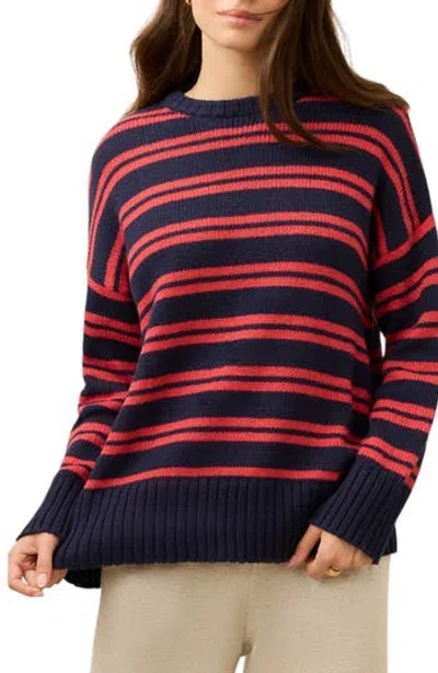 Faherty Summit Heirloom Organic Cotton Sweater In Blue