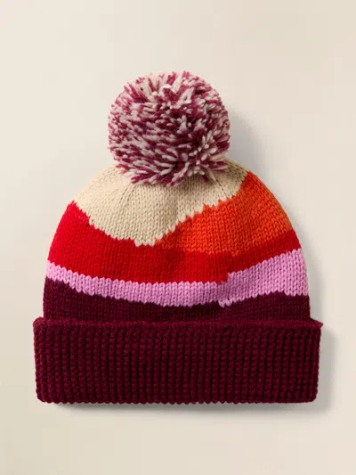 Faherty Sun And Wave Beanie In Red Multi