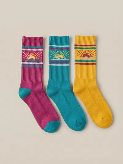 Faherty Sun & Waves 3 Pack Sock In Multi