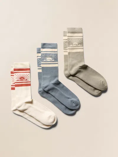 Faherty Sun & Waves&trade; 3 Pack Sock In Multi