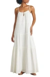Faherty Sun Chaser Organic Cotton Maxi Dress In White