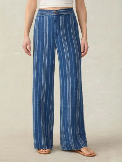 Faherty Sun Strider Linen Pants In Dockside Stripe