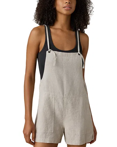 Faherty Sun Strider Linen Romper In Neutral