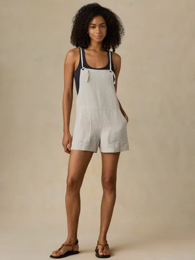 Faherty Sun Strider Linen Romper In White