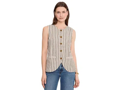 Faherty Sun Strider Linen Vest In Brown