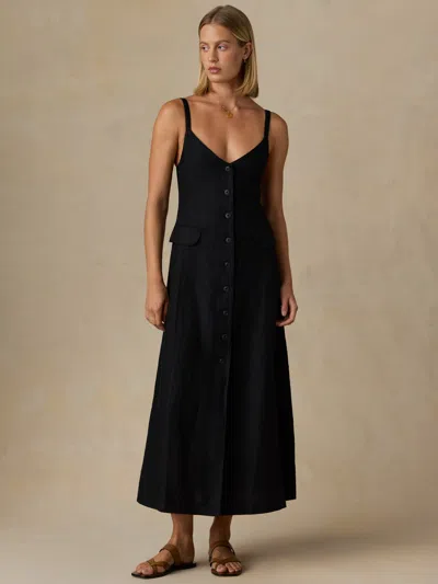 Faherty Sun Strider Milo Dress In Black