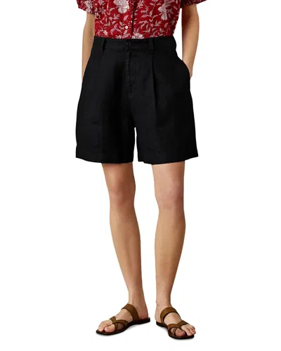Faherty Sun Strider Pleated Shorts In Black