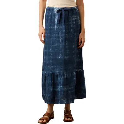 Faherty Sunbeam Linen Drawtring Midi Skirt In Blue