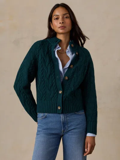 Faherty Sunday Morning Cardigan In Green