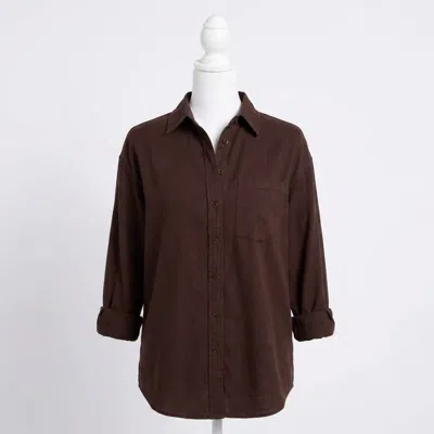 Faherty Sunfair Denim Shirt In Chocolate Brown In Multi