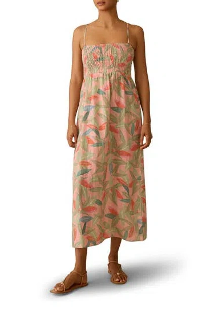Faherty Sunrise Smocked Sundress In Brown