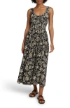 Faherty Sunseeker Midi Dress In Charcoal Chiyoda