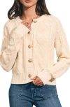Faherty Sunwash Organic Cotton Cable Cardigan In White