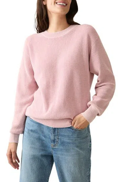 Faherty Sunwash Organic Cotton Crewneck Sweater In Pink