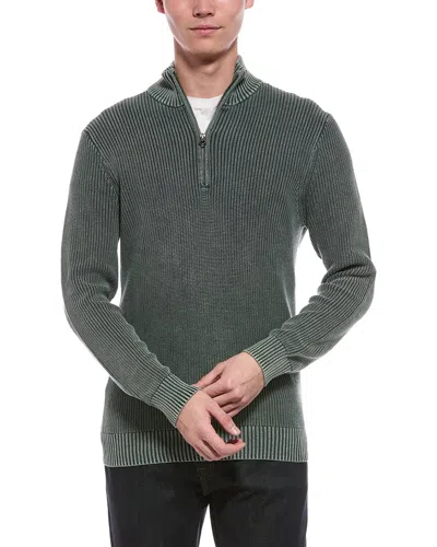 Faherty Sunwashed 1/4-zip Sweater In Blue