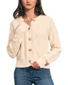 Faherty Sunwash Organic Cotton Cable Cardigan In White