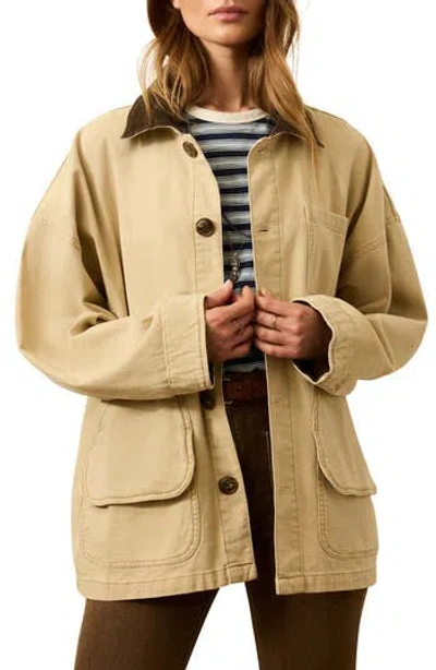 Faherty Sunwashed Canvas Barn Jacket In Neutral