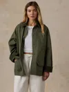 Faherty Sunwashed Canvas Barn Jacket In Green