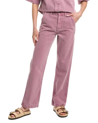 Faherty Sunwashed Canvas Dockside Pant In Purple
