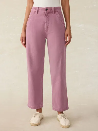 Faherty Sunwashed Canvas Dockside Pants In Weathered Orchid